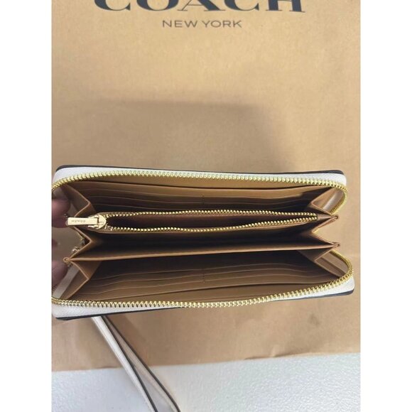 Coach CI798 Long Zip Around Wallet With Floral Cluster Print IN Chalk Multi - Picture 4 of 5